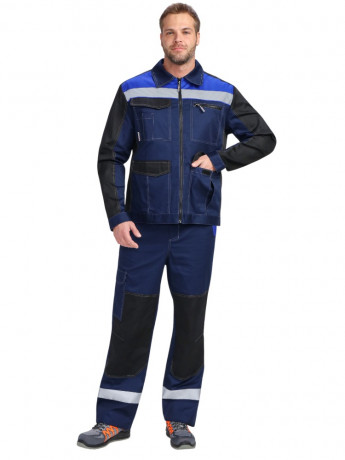 Костюм ProfLineBase-2 (тк.Твил,210) п/к, т.синий/черный/васильковый