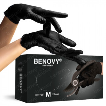 BENOVY НИТРИЛ УЛЬТРАПРОЧНЫЕ, перчатки нитриловые, особопрочные, черные BENOVY НИТРИЛ УЛЬТРАПРОЧНЫЕ, перчатки нитриловые, особопрочные, черные
