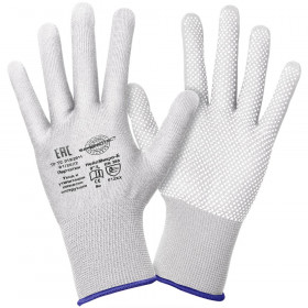 Перчатки НейпМикро-Б Safeprotect® (нейлон+ПВХ-микроточка, белый)