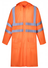Плащ повышенной видимости и для защиты от влаги 2Hands V1 оранж (PVC HiViz orange)
